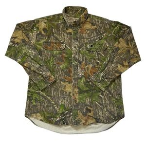 Russell Outdoors Green and‎ Brown Camouflage Shirt Jacket